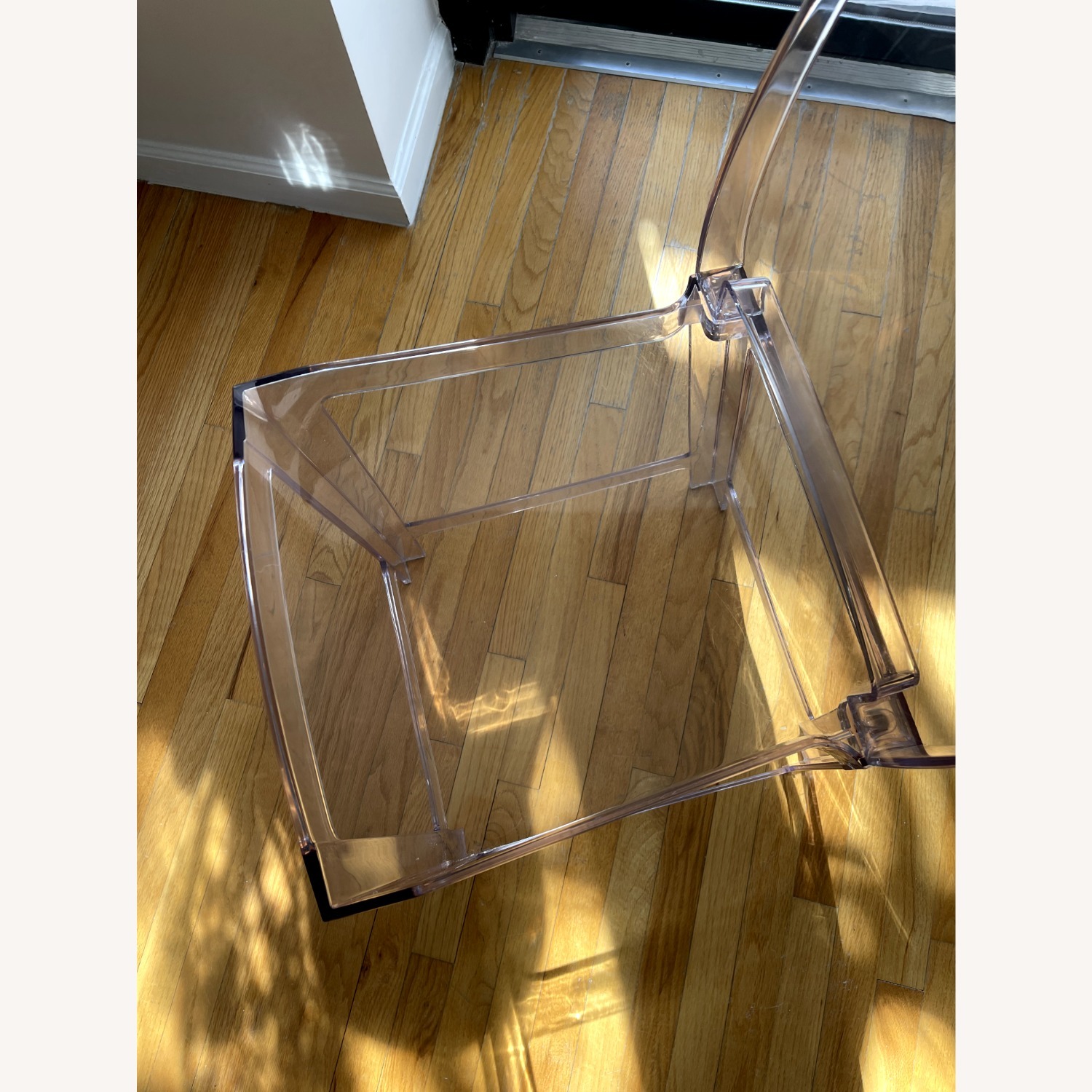 Set of 2 Clear Square Back Counter Height Chairs - image-3