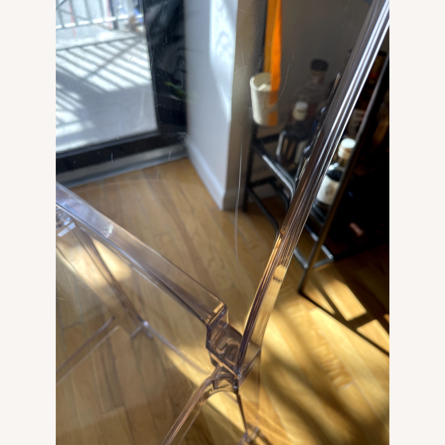 Set of 2 Clear Square Back Counter Height Chairs - image-2