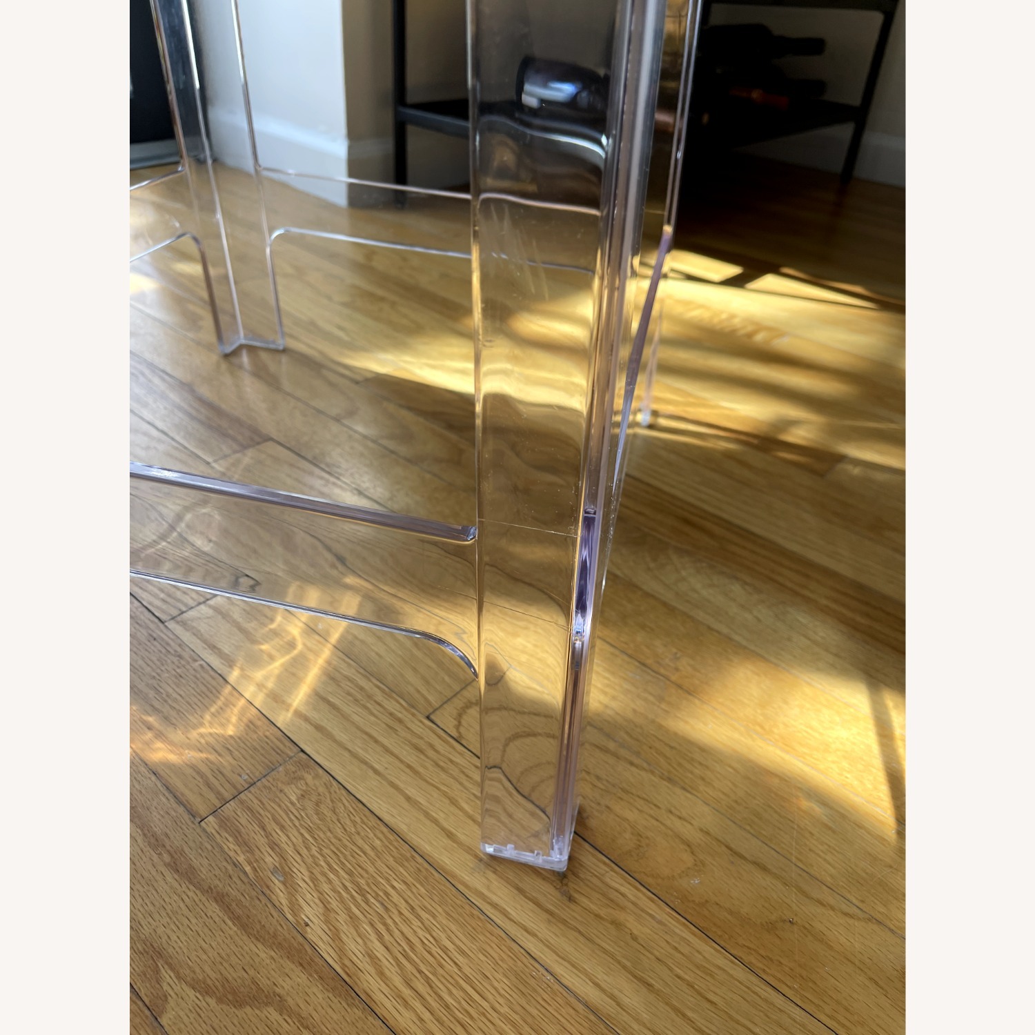 Set of 2 Clear Square Back Counter Height Chairs - image-5