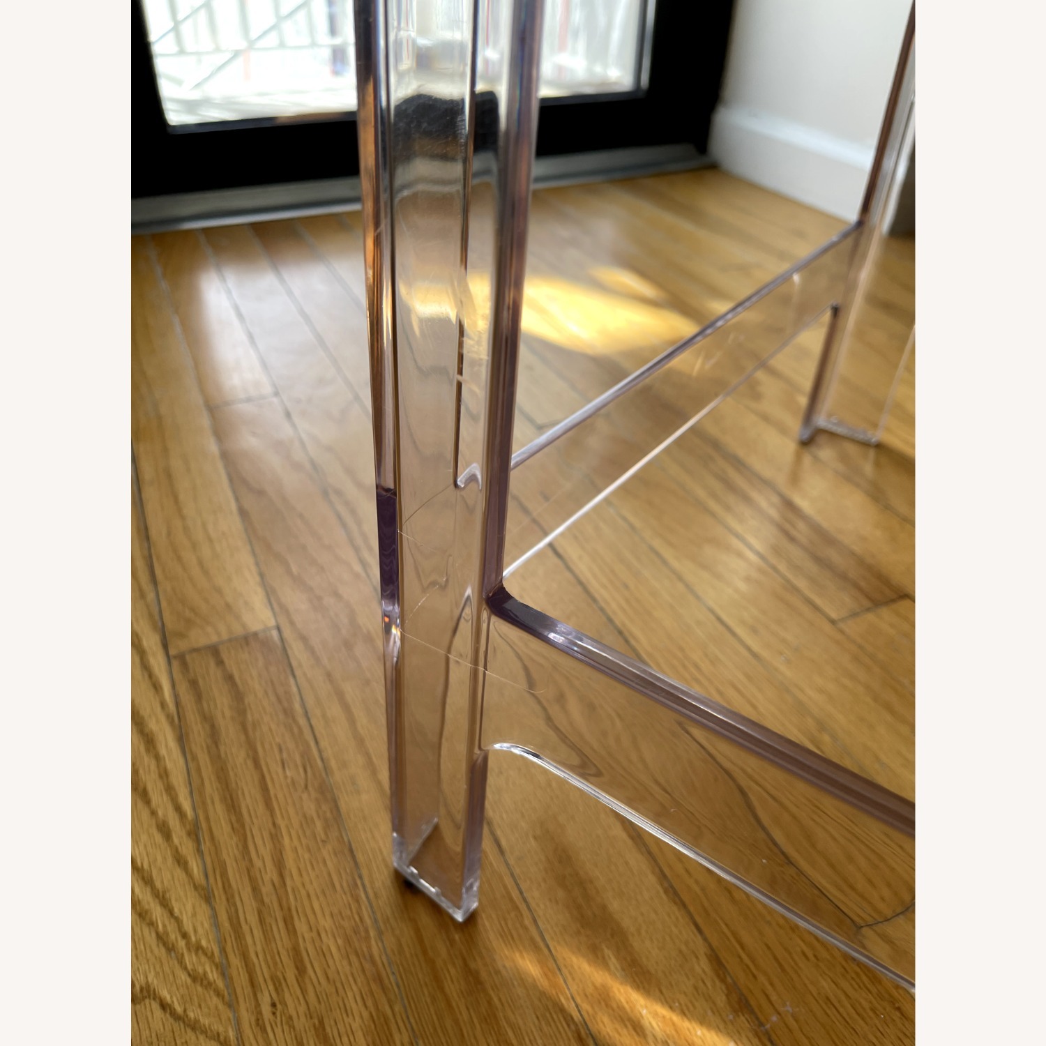 Set of 2 Clear Square Back Counter Height Chairs - image-6