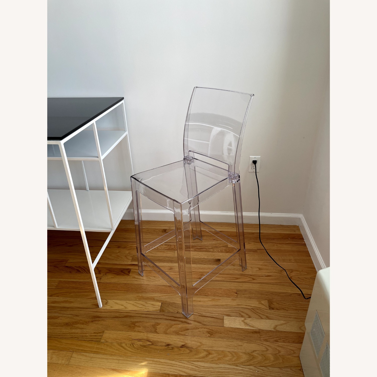 Set of 2 Clear Square Back Counter Height Chairs - image-10