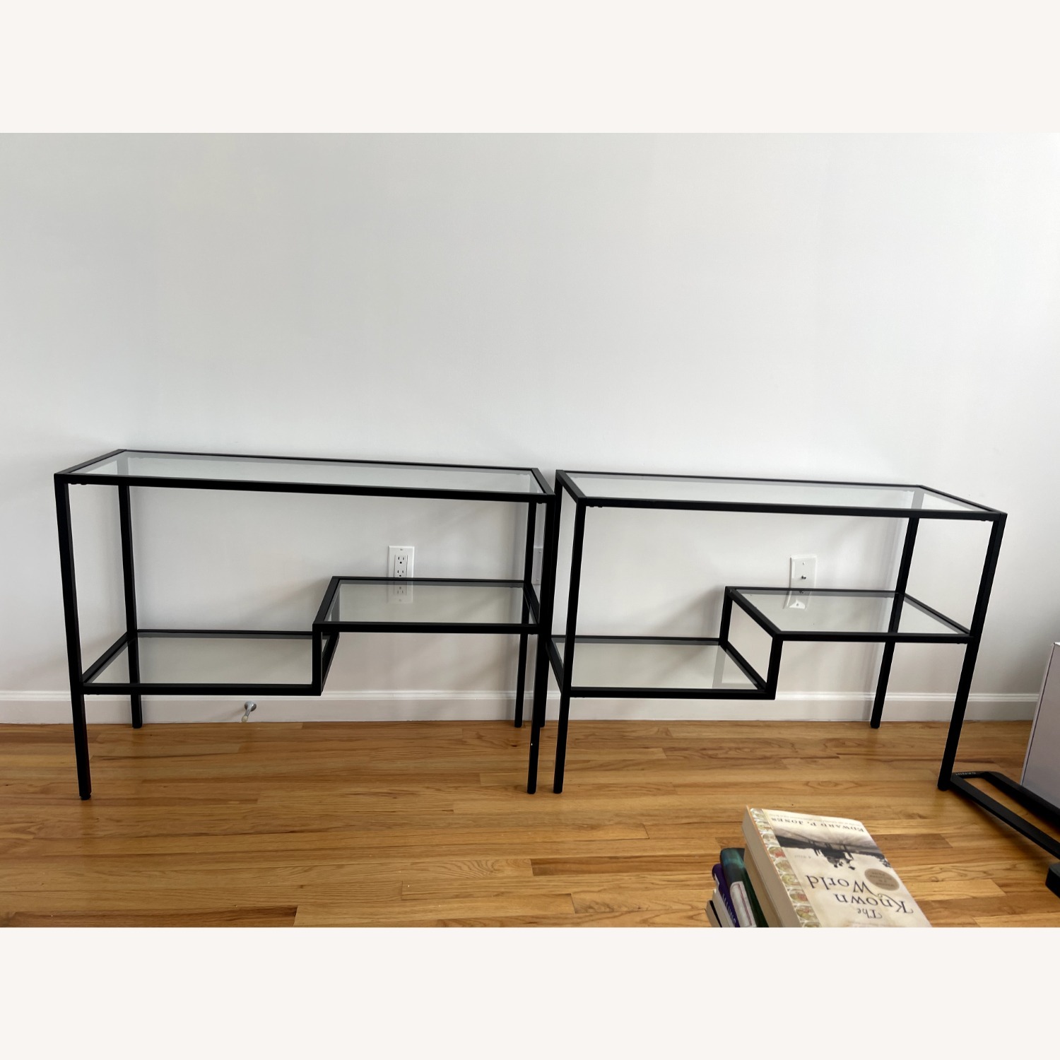 Black Metal and Glass 42" Console Table - image-8