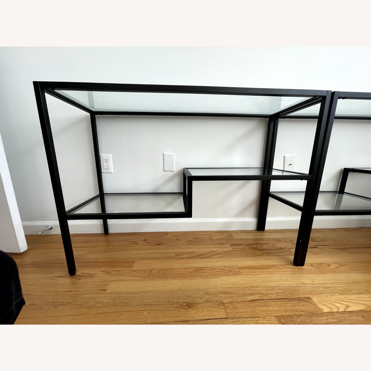 Black Metal and Glass 42" Console Table - image-7