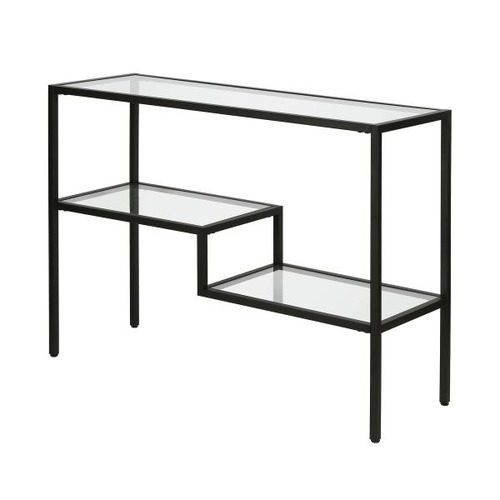 Used Black Metal and Glass 42" Console Table for sale on AptDeco