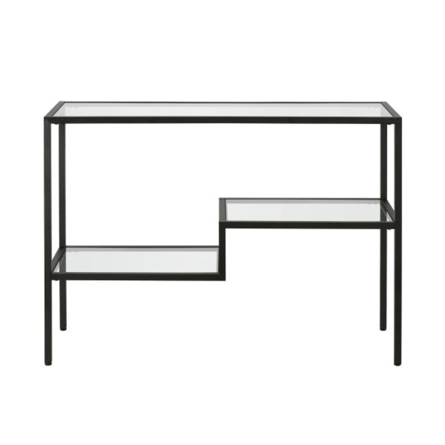 Black Metal and Glass 42" Console Table - image-0