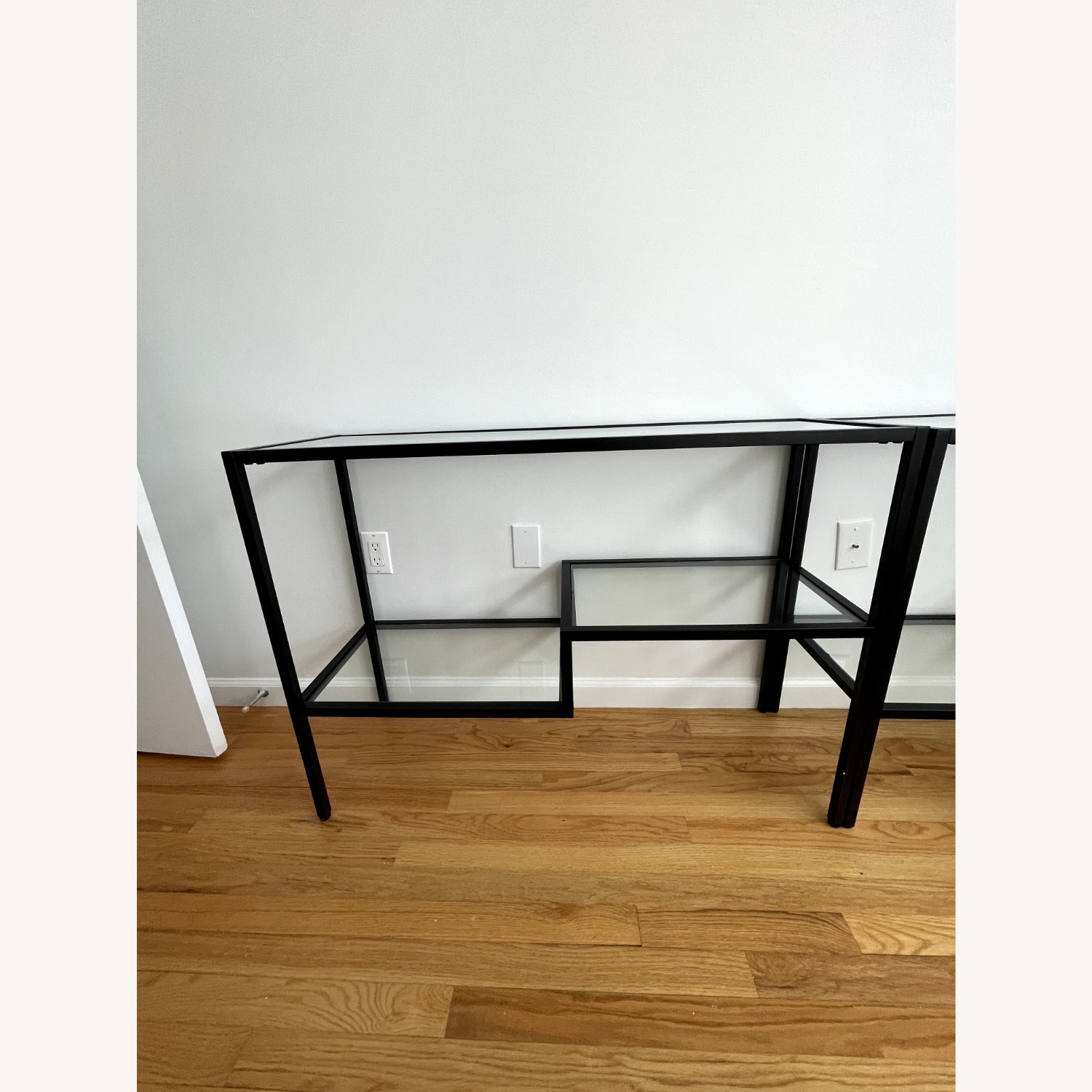 Black Metal and Glass 42" Console Table - image-5
