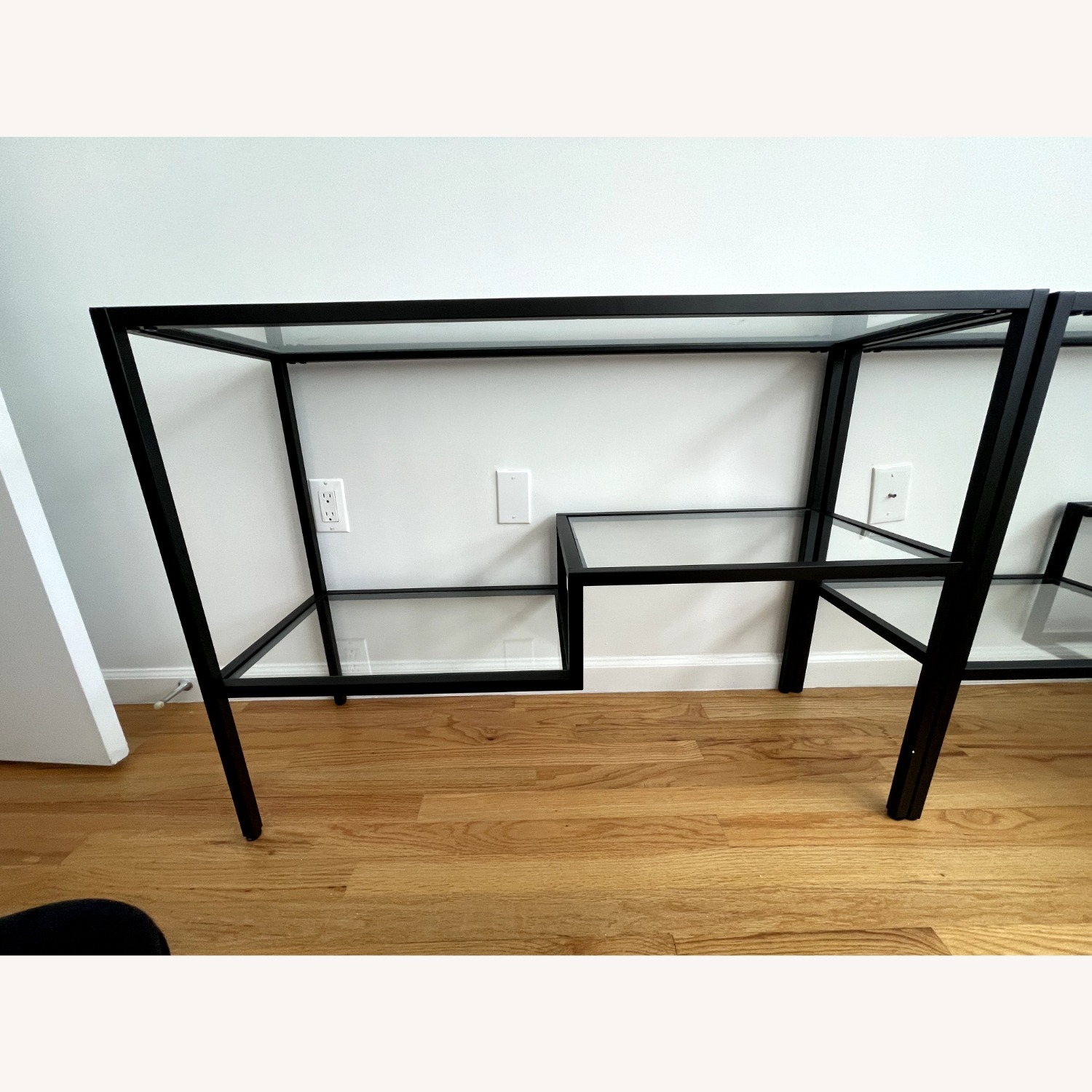 Black Metal and Glass 42" Console Table - image-6