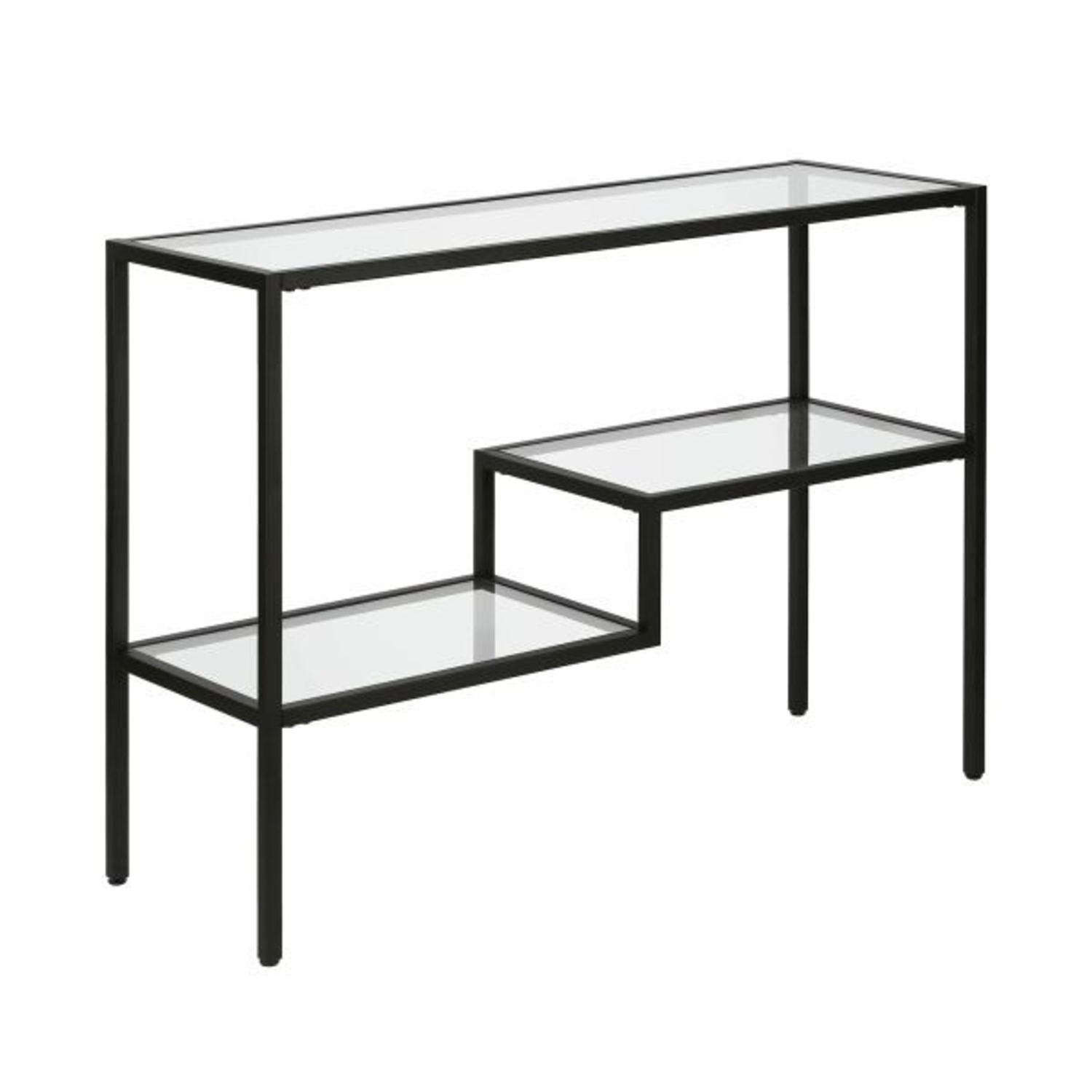 Black Metal and Glass 42" Console Table - image-2