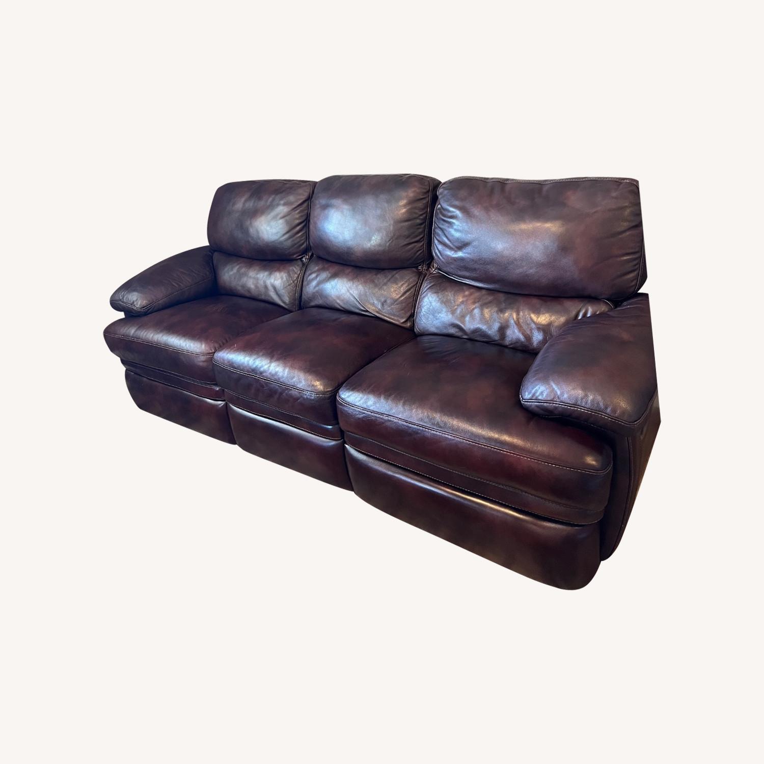 Natuzzi Leather Reclining Couch - image-0