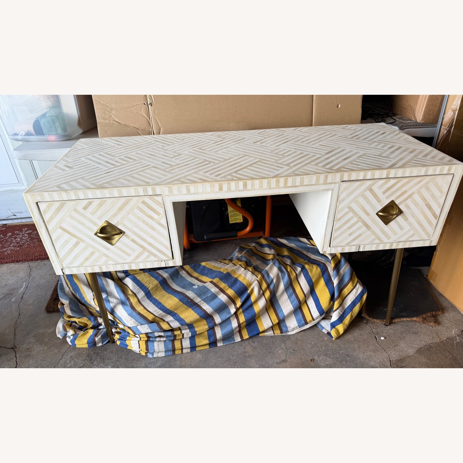 Anthropologie Bone Inlay Desk - image-4
