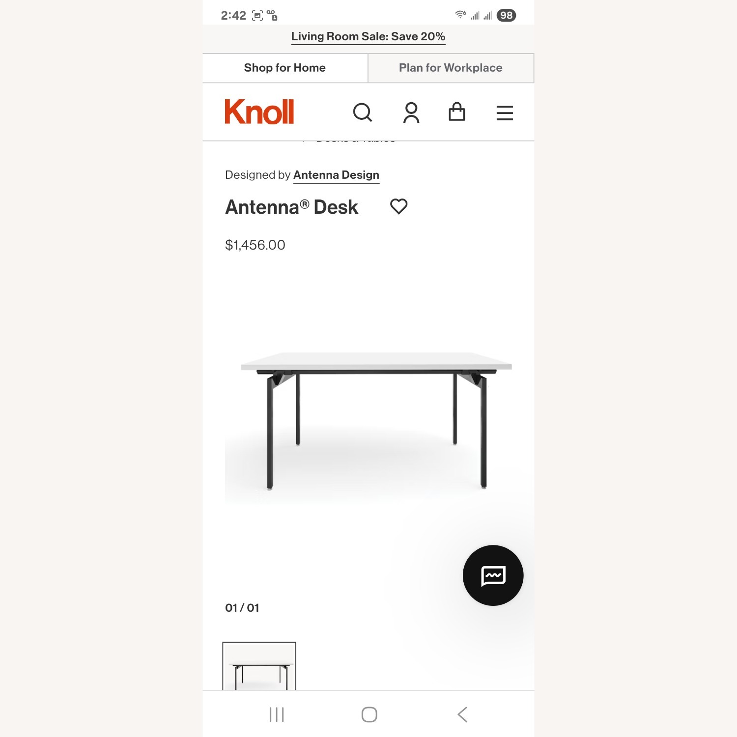 Knoll Antenna Table Desk - image-1