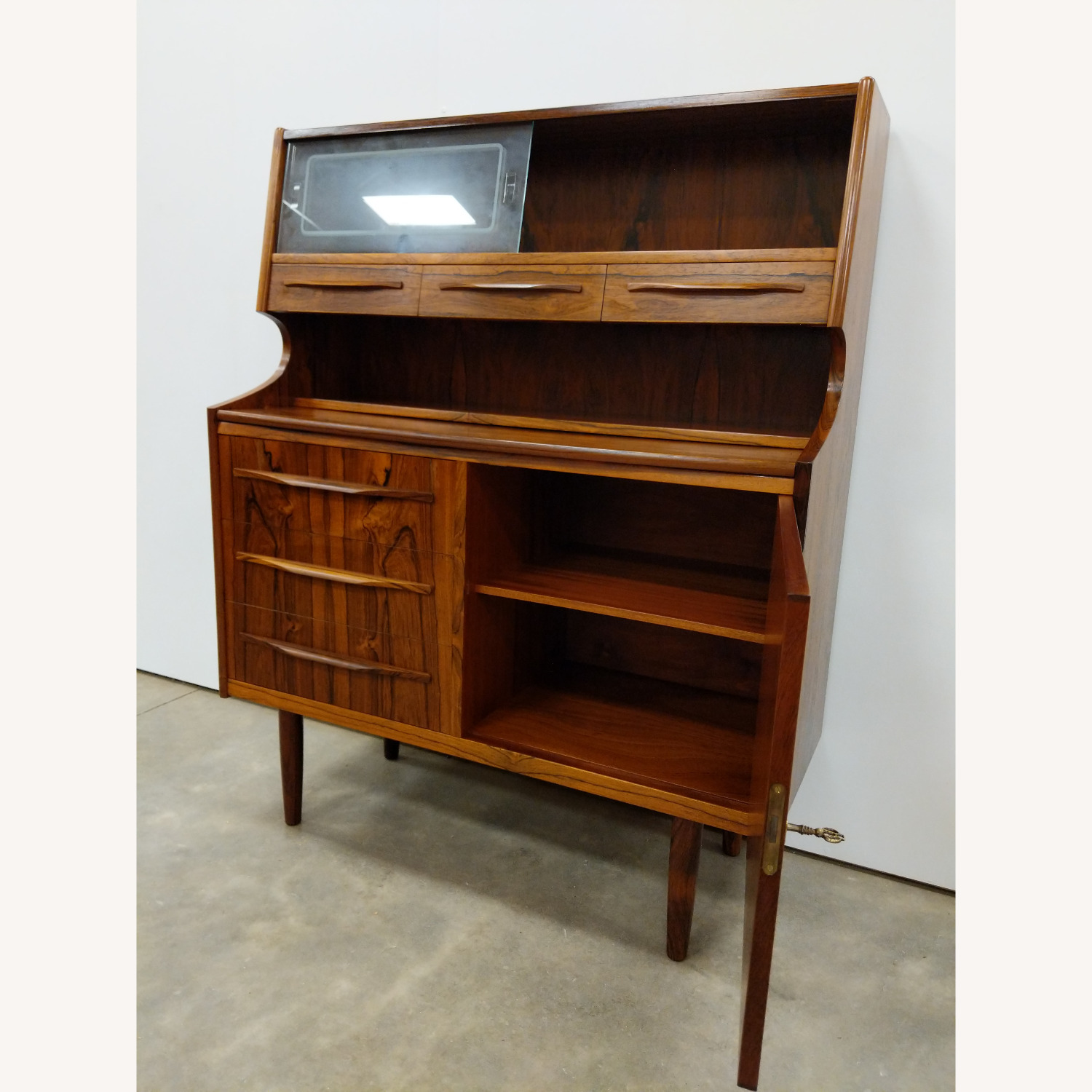 Vintage Danish Modern Rosewood Secretary Desk - image-4