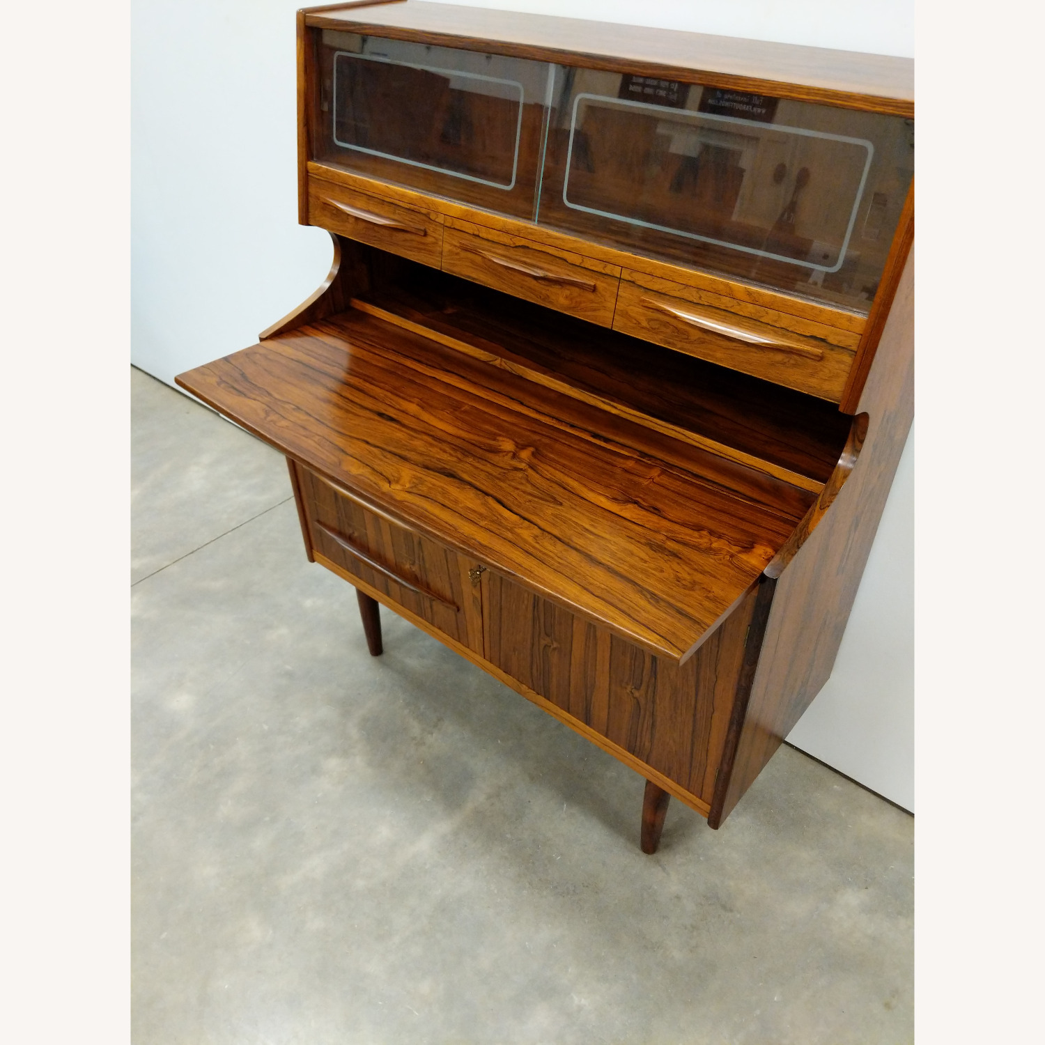 Vintage Danish Modern Rosewood Secretary Desk - image-5