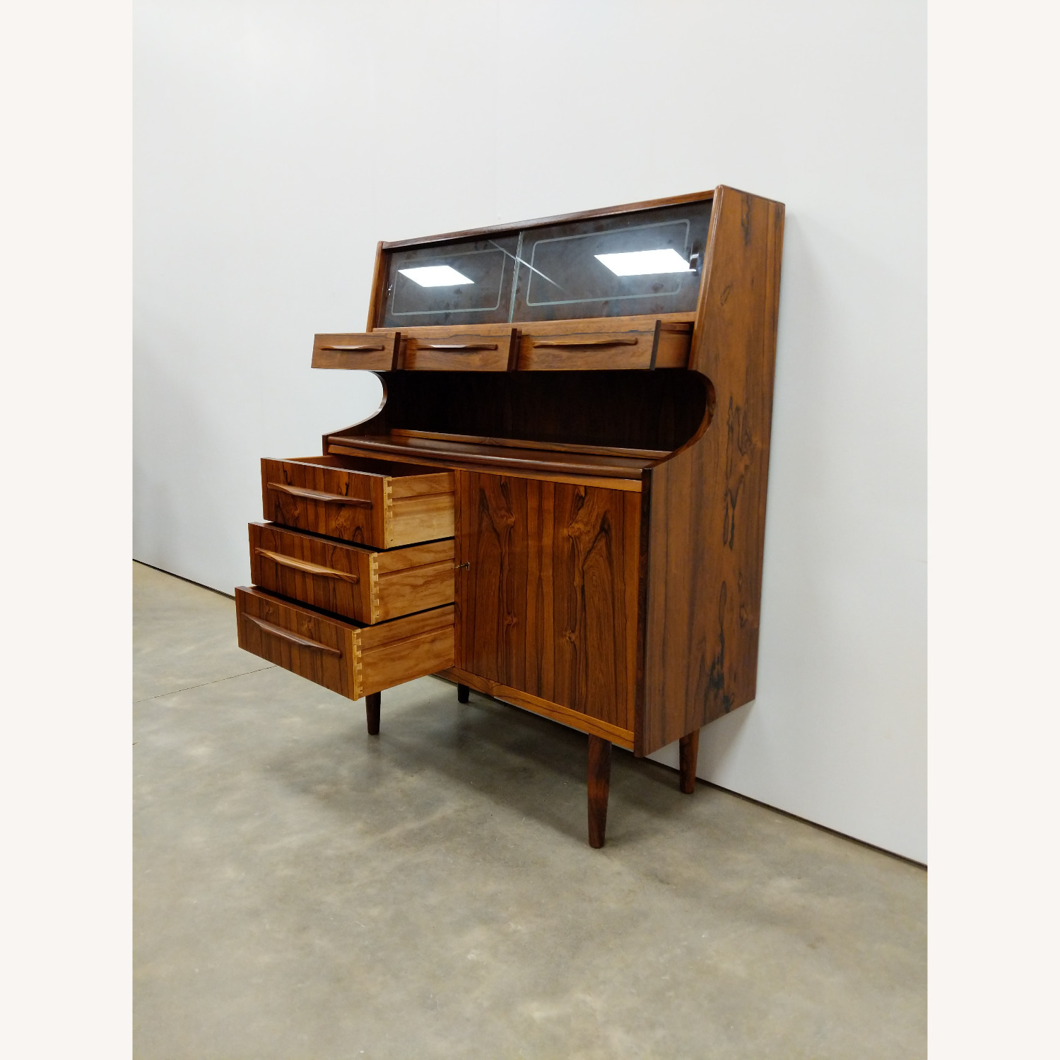 Vintage Danish Modern Rosewood Secretary Desk - image-3