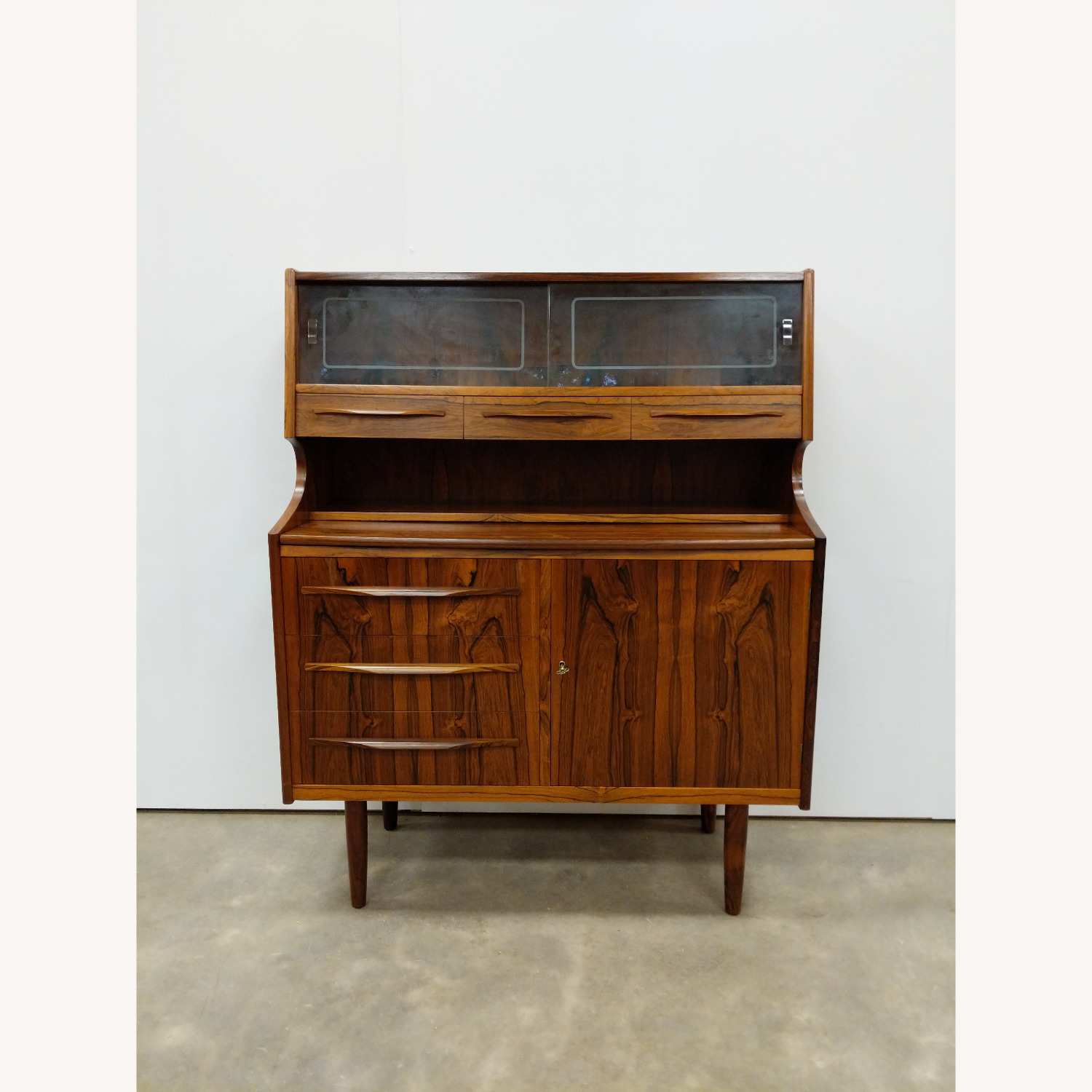 Vintage Danish Modern Rosewood Secretary Desk - image-1