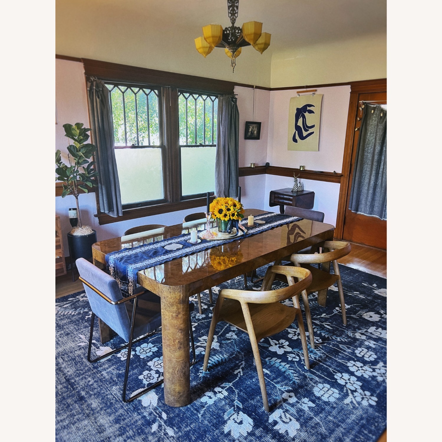 RH Bardot Burl Wood Dining Table in Caramel Oak - image-1