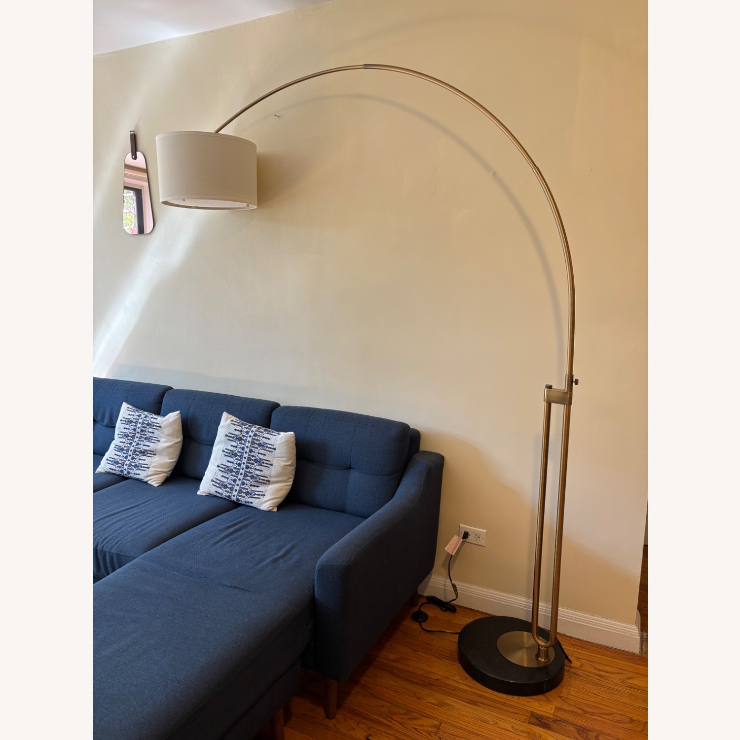 AllModern Joan 84'' Arched Floor Lamp with Marble Base + Brass Finish - image-1