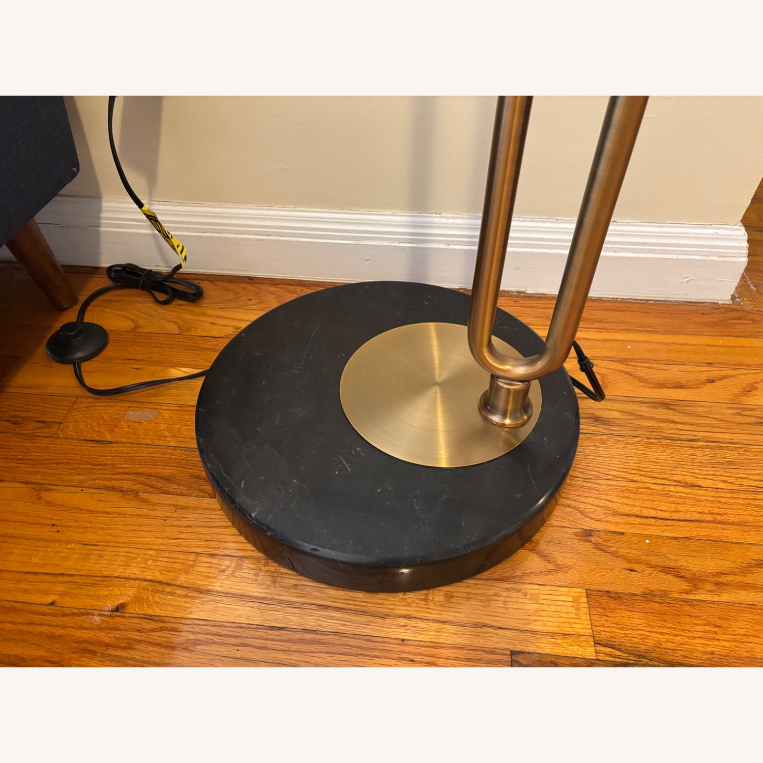 AllModern Joan 84'' Arched Floor Lamp with Marble Base + Brass Finish - image-4