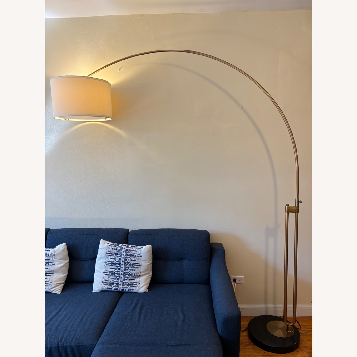AllModern Joan 84'' Arched Floor Lamp with Marble Base + Brass Finish - image-2