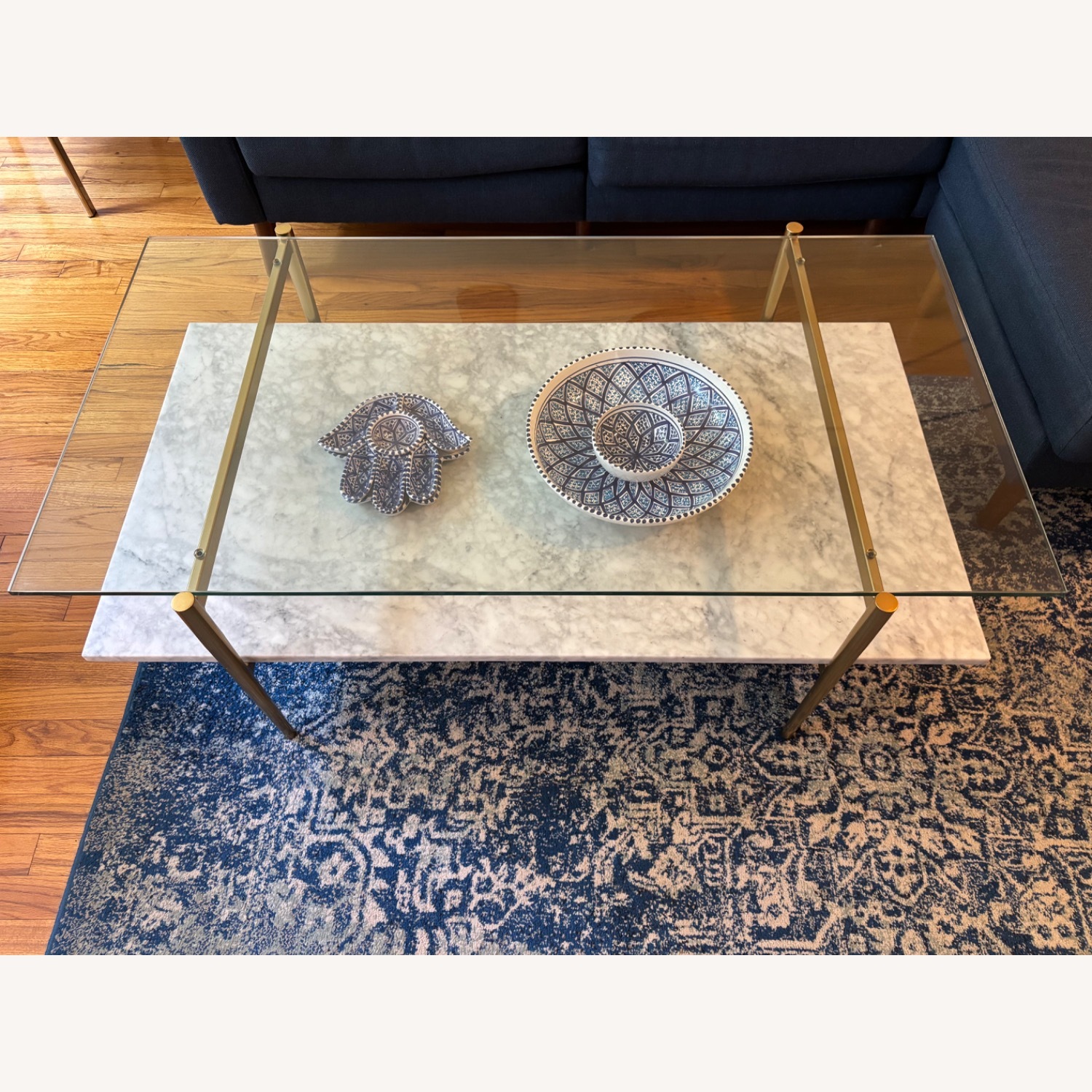 Mid-Century Art Display Marble Coffee Table (46") - image-5