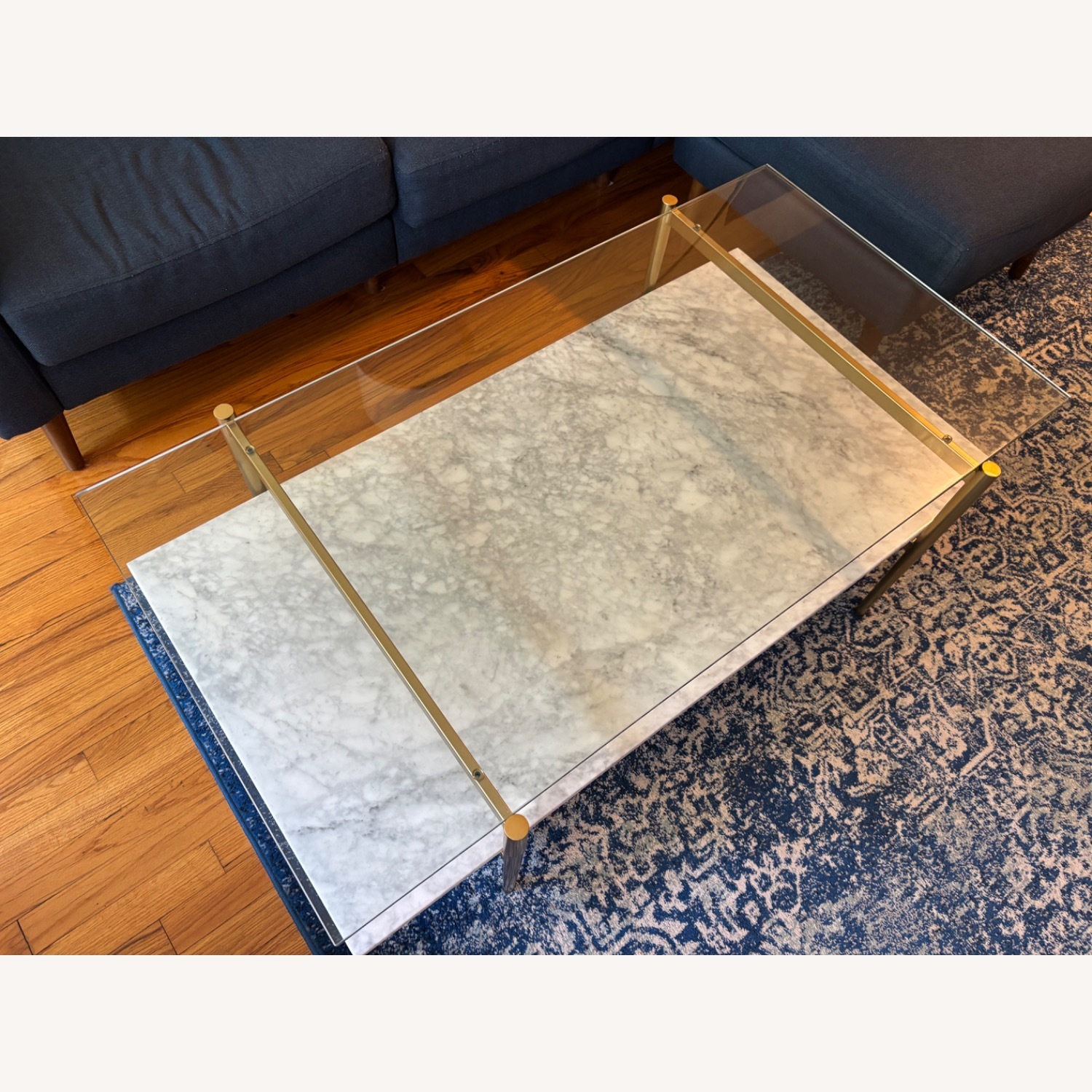 Mid-Century Art Display Marble Coffee Table (46") - image-4