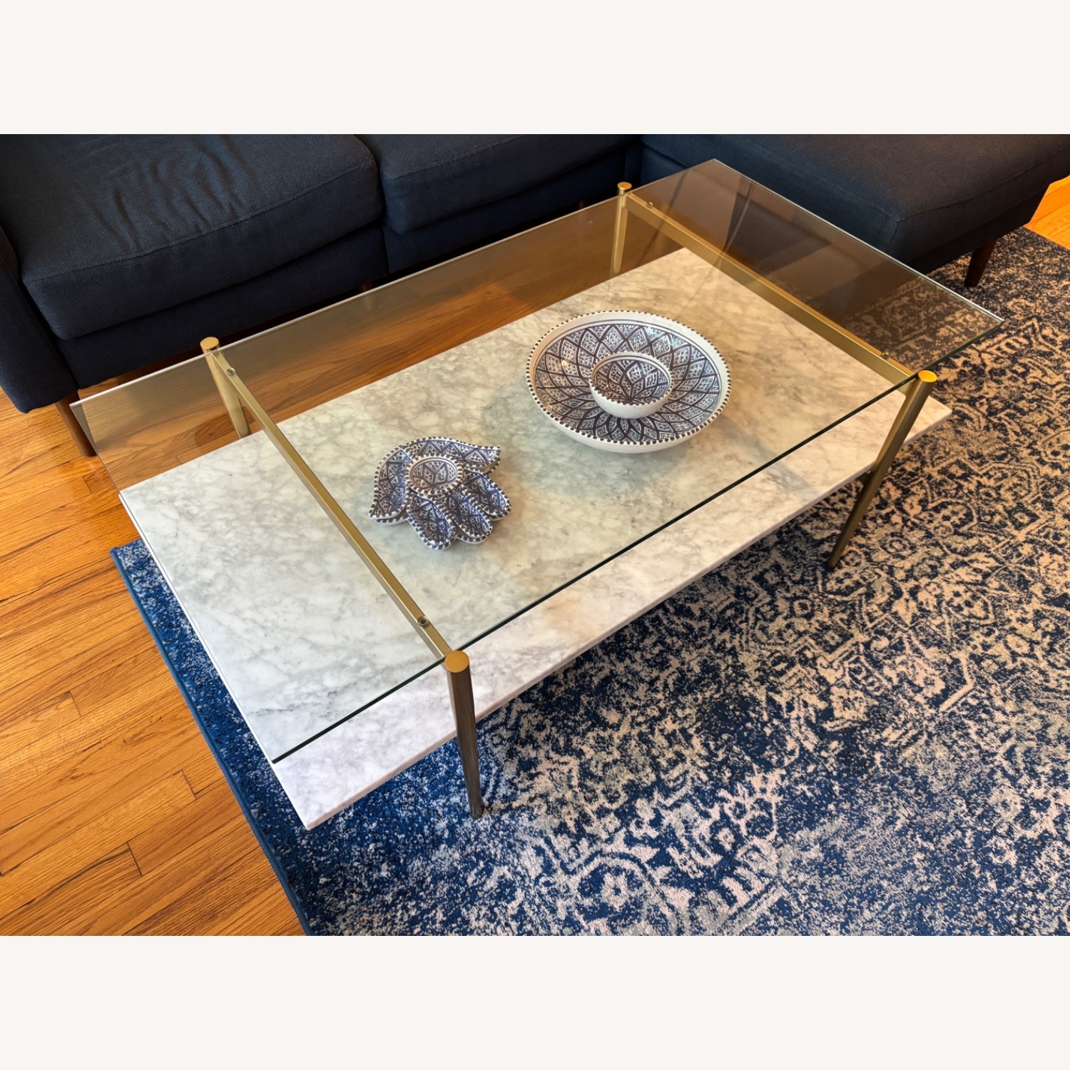 Mid-Century Art Display Marble Coffee Table (46") - image-2