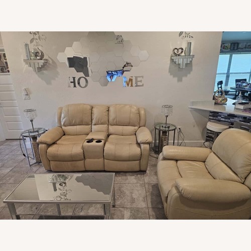 Used Light Brown Leather Sofa for sale on AptDeco