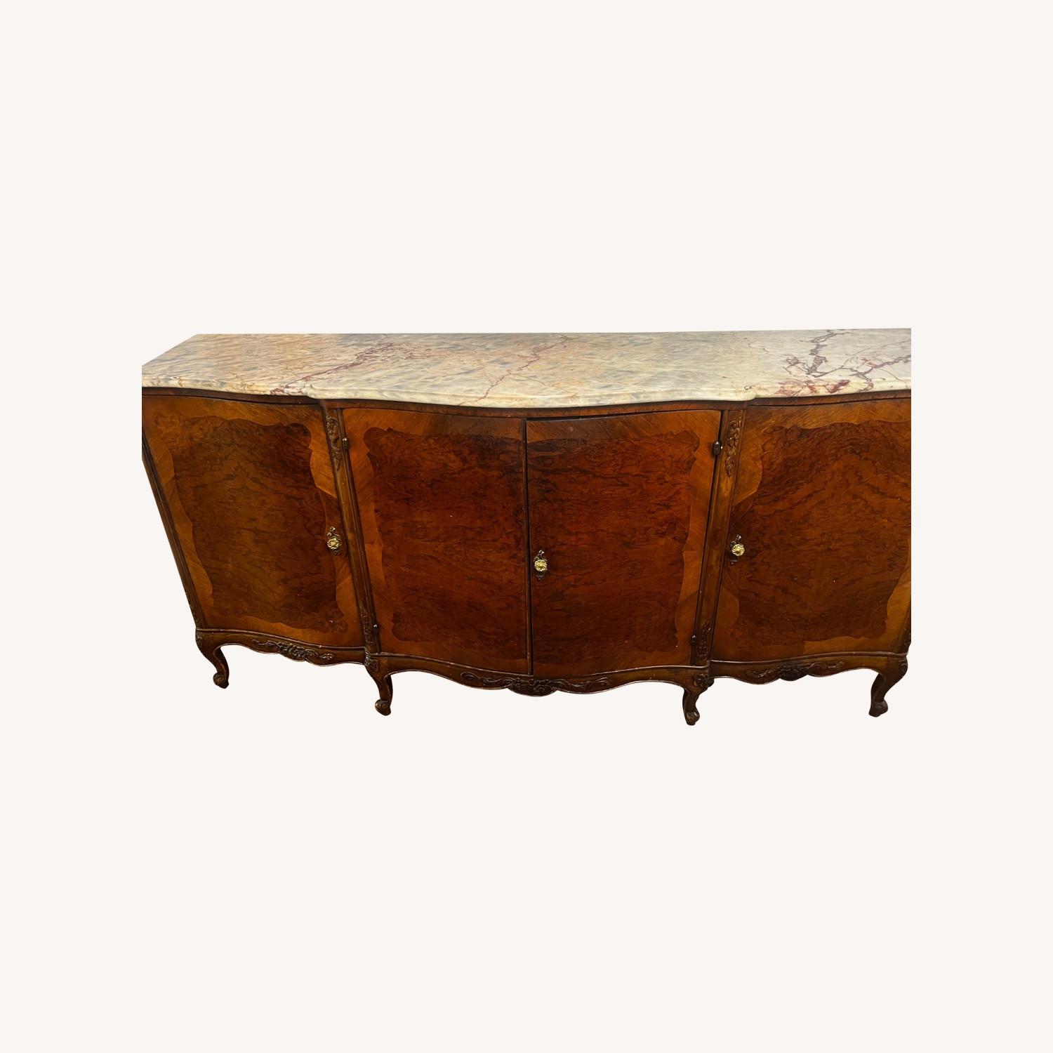 Antique Buffet/Server With Marble Top - image-0
