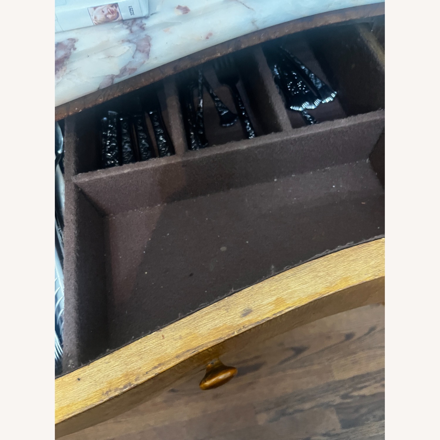 Antique Buffet/Server With Marble Top - image-7