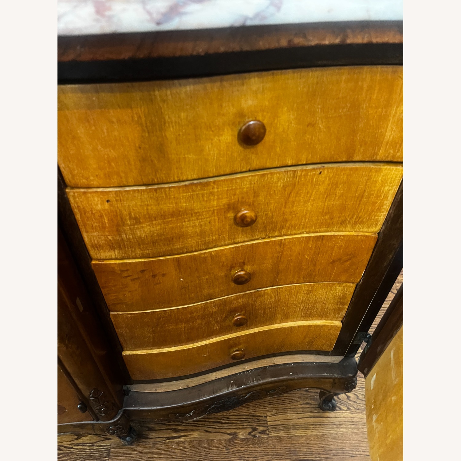 Antique Buffet/Server With Marble Top - image-8