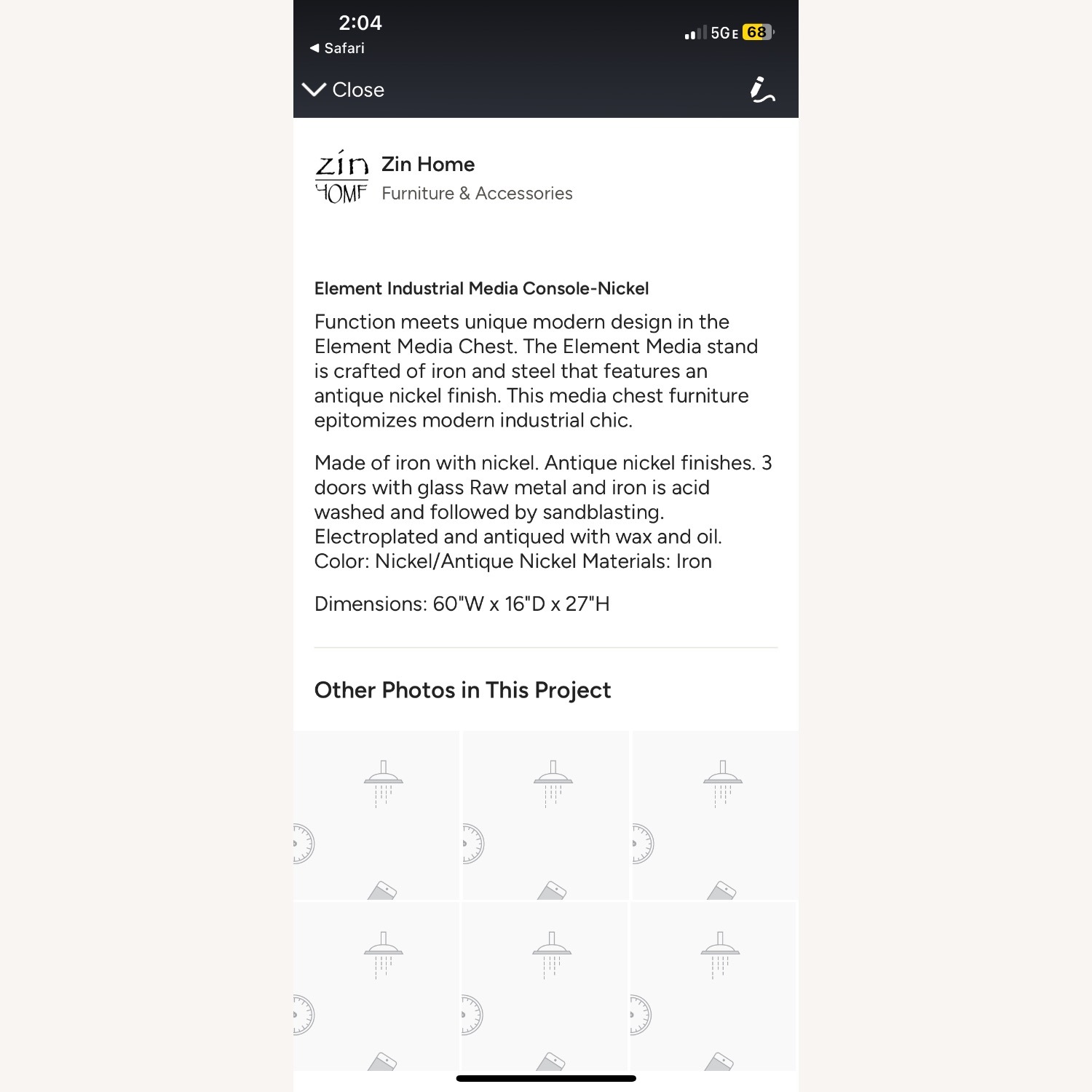 Zin Home Industrial Media Console - image-3