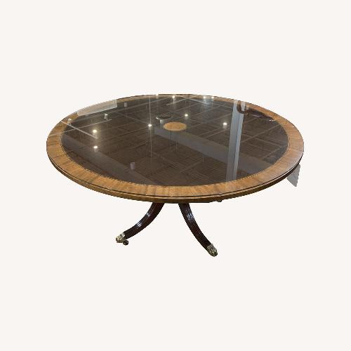 Used Fine Georgian Style Wood Inlay Dining Table for sale on AptDeco