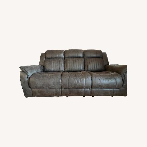 Used Spivey Collection Dark Gray Double Reclining Sofa for sale on AptDeco