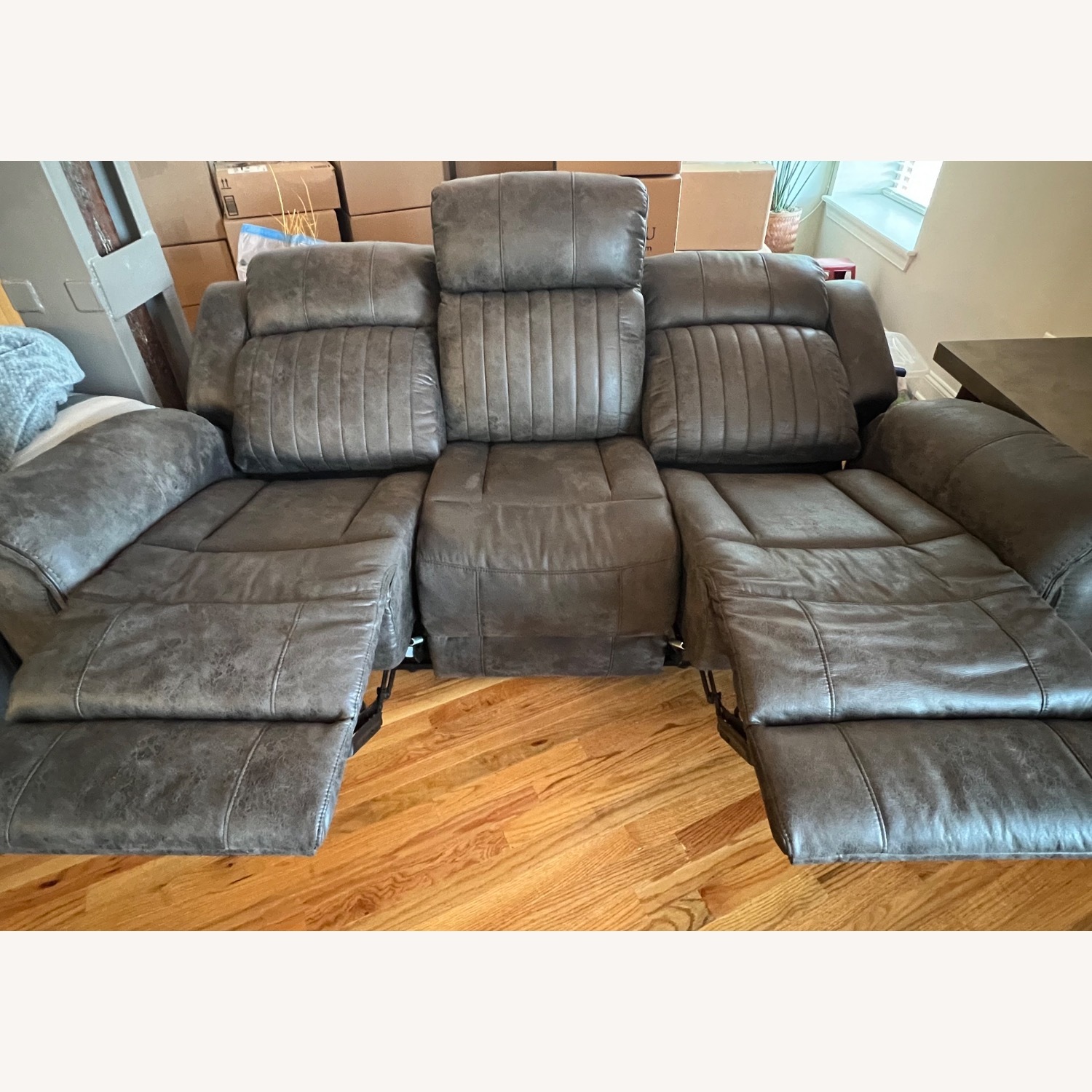 Spivey Collection Dark Gray Double Reclining Sofa - image-2
