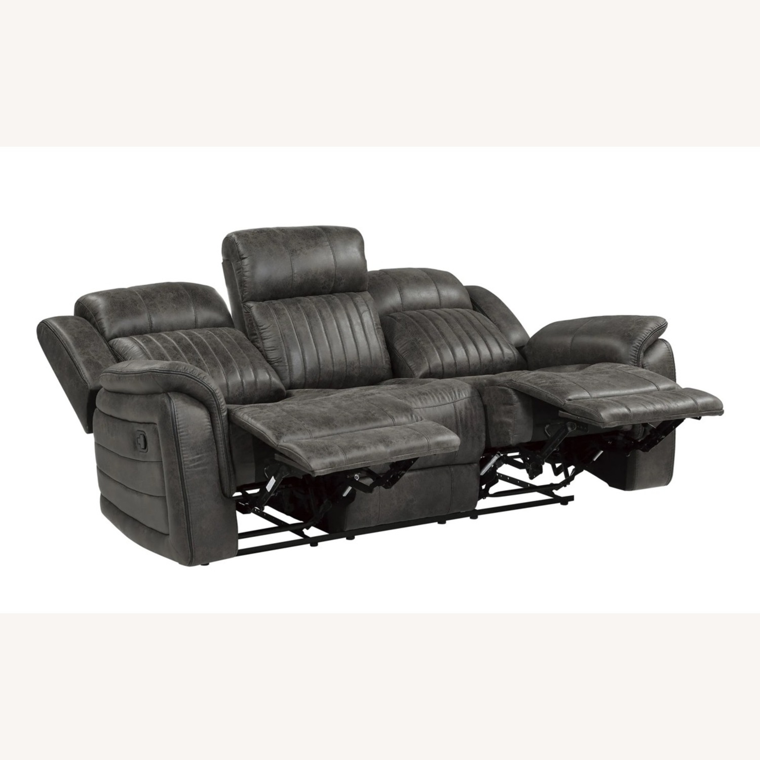 Spivey Collection Dark Gray Double Reclining Sofa - image-3