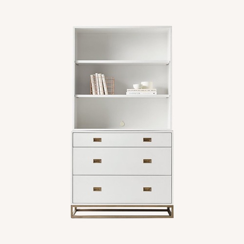 Used RH White Avalon Dresser & Hutch for sale on AptDeco