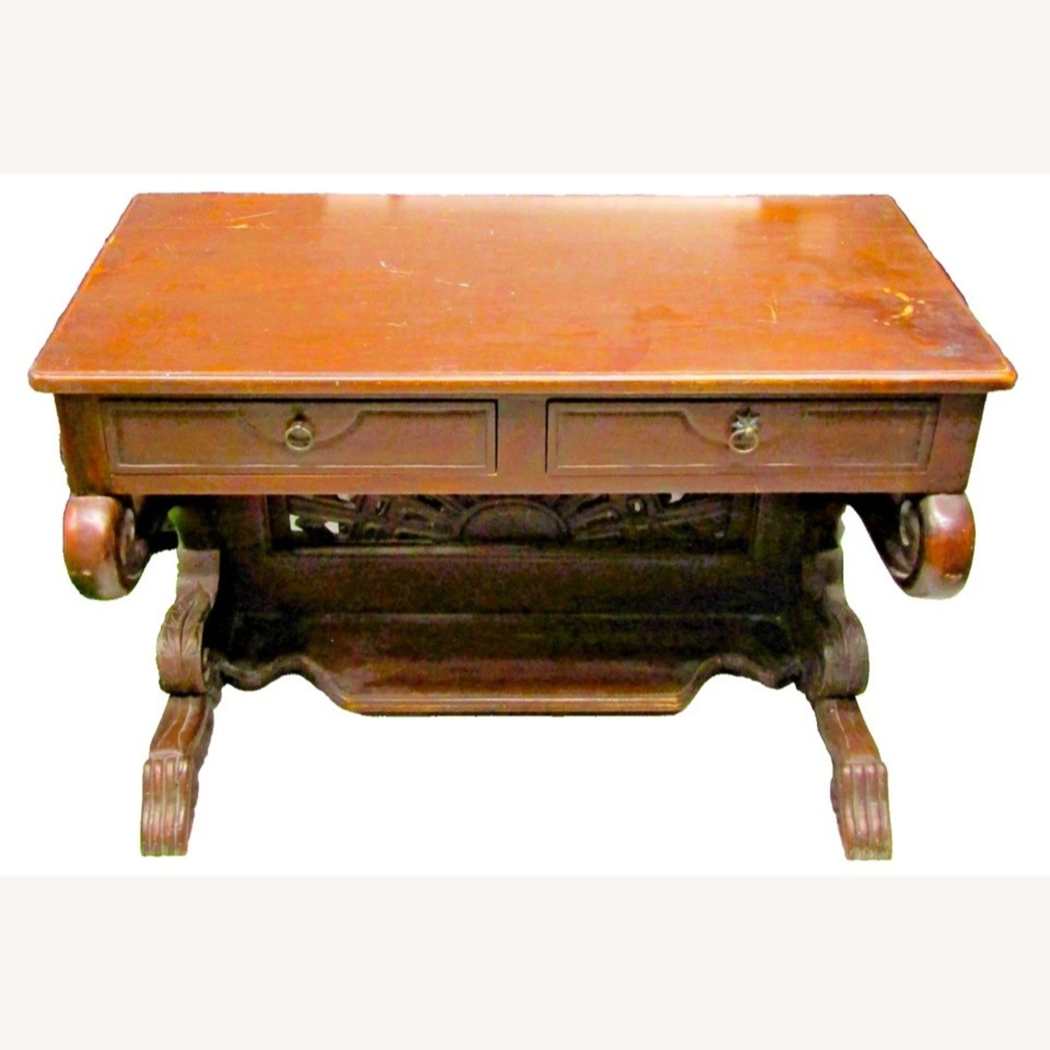 Antique French Style Hardwood Console Table - image-2