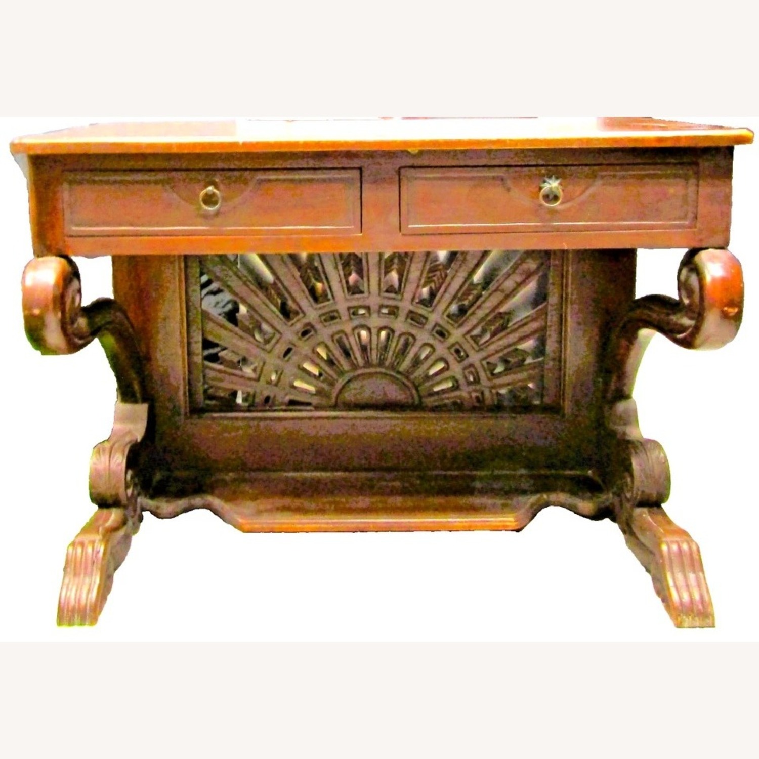 Antique French Style Hardwood Console Table - image-3