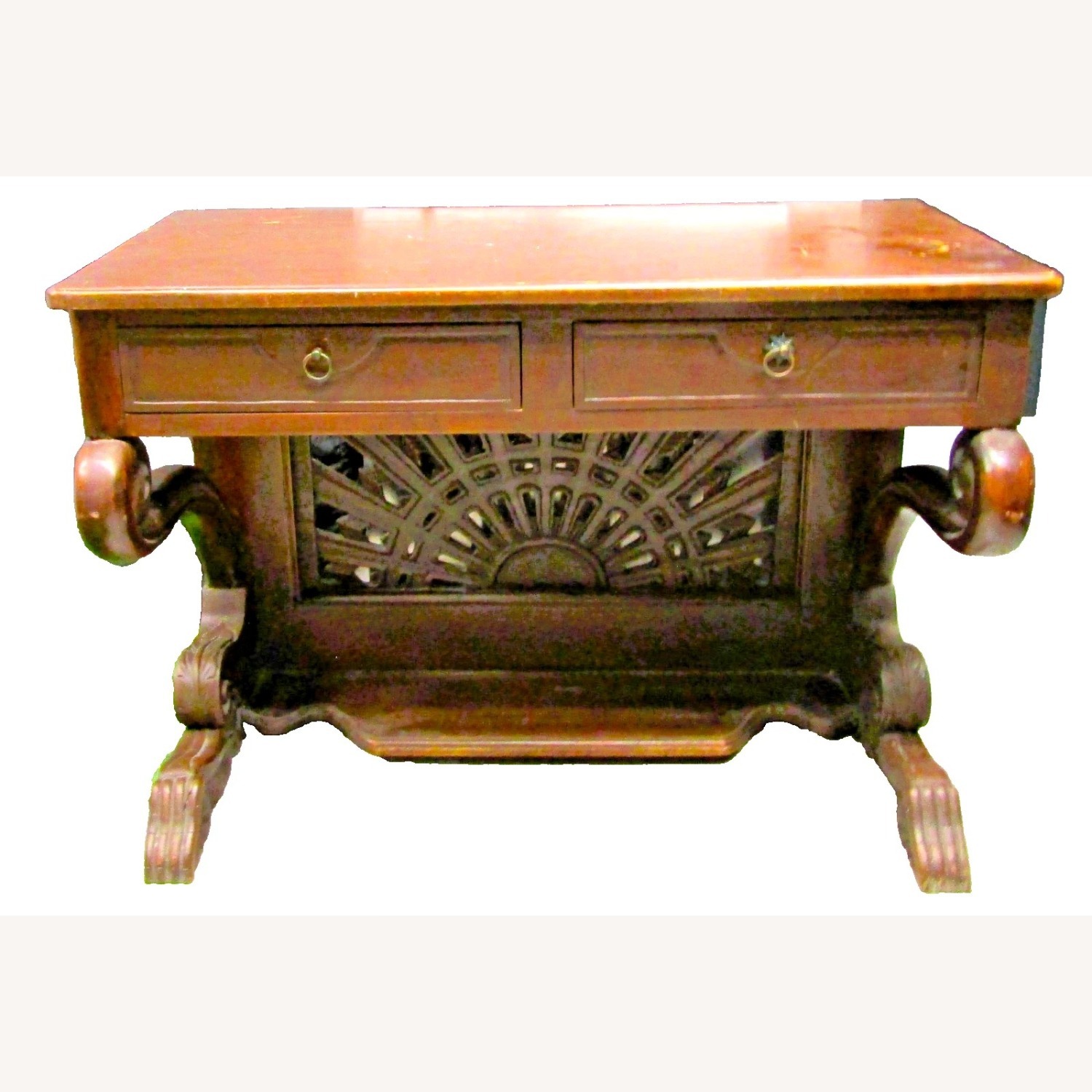 Antique French Style Hardwood Console Table - image-1