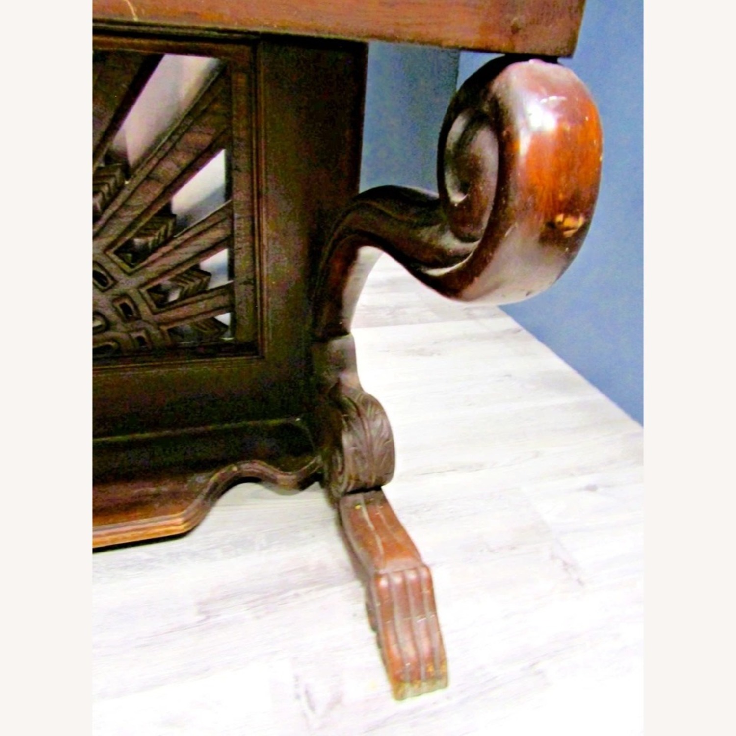 Antique French Style Hardwood Console Table - image-6