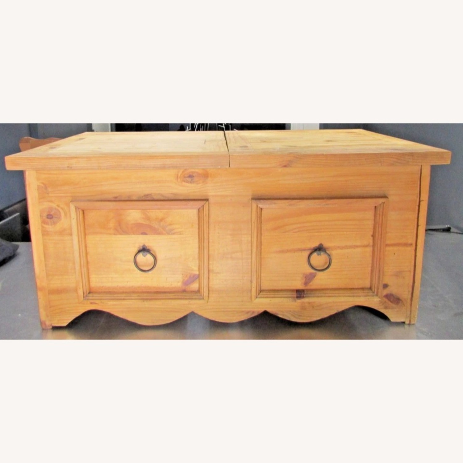 Mexican Segusino Pine Coffee Table Sliding Top - image-1