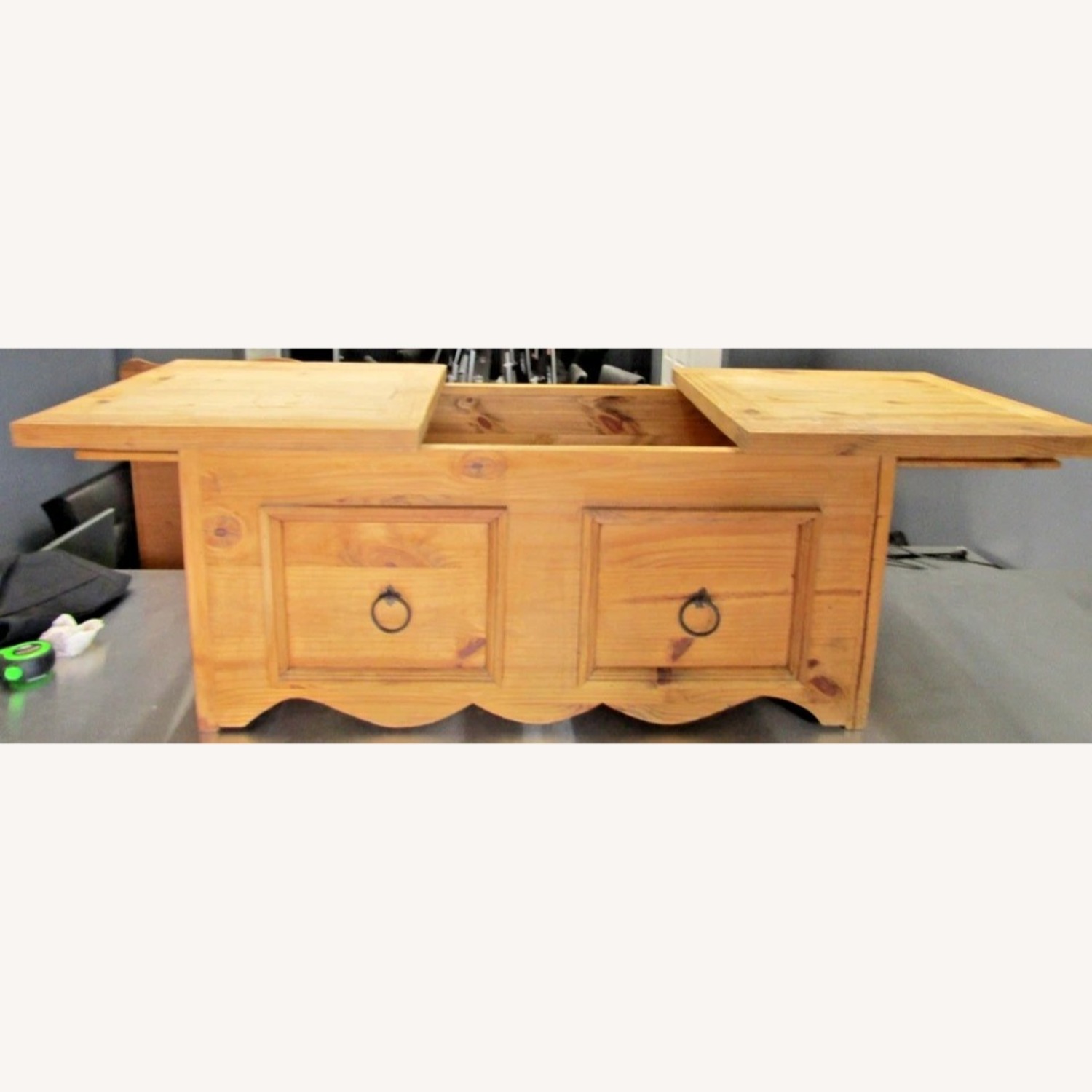 Mexican Segusino Pine Coffee Table Sliding Top - image-8
