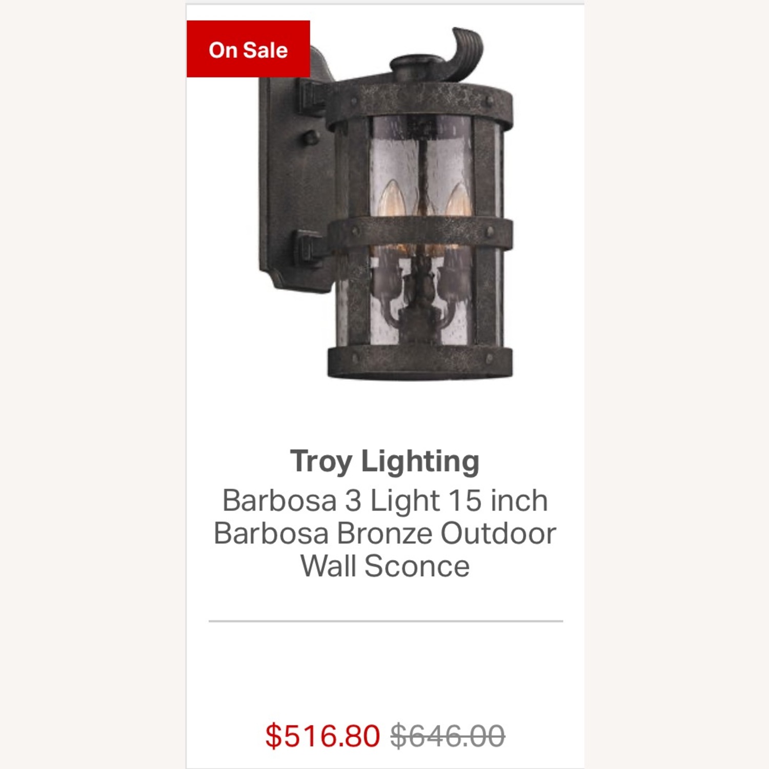 Troy Lighting Bronze Outdoor Sconce - image-3