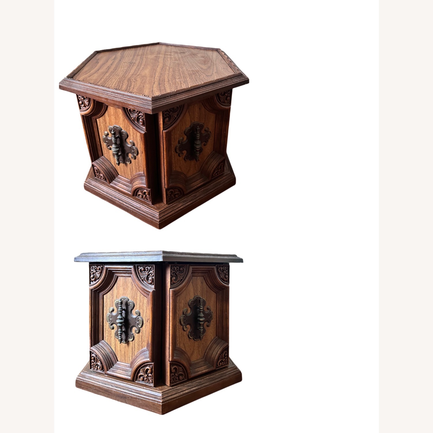 Vintage Hexagon Side Table set 1 of 3 - image-1