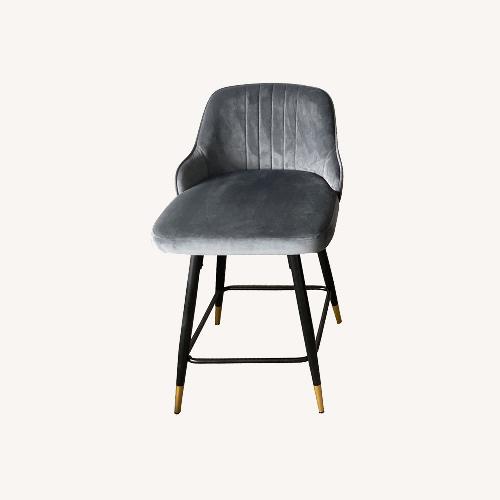 Used Swivel Bar Stool Solid Metal Frame and Velvet Back for sale on AptDeco