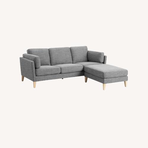 Used World Market Grey Sofa & Ottoman for sale on AptDeco