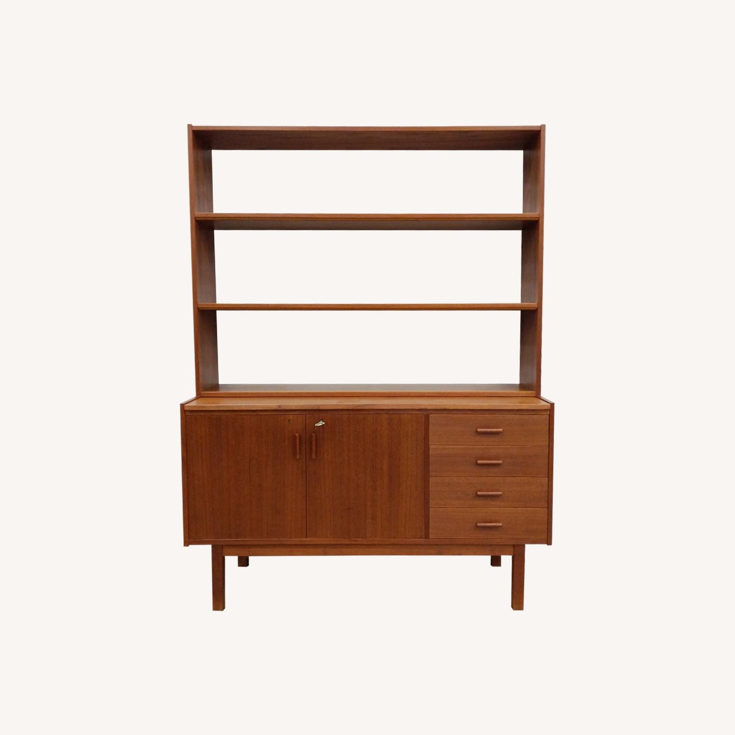 Vintage Swedish MCM Teak Sideboard Secretary Desk - image-0