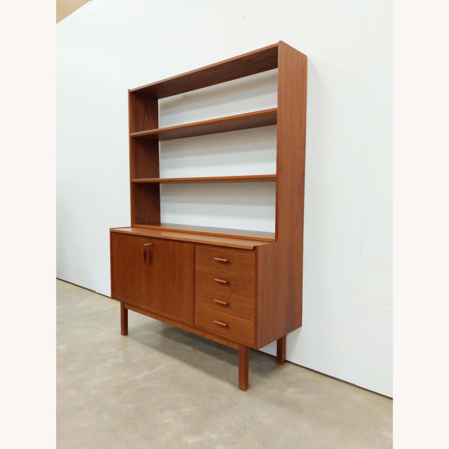 Vintage Swedish MCM Teak Sideboard Secretary Desk - image-2