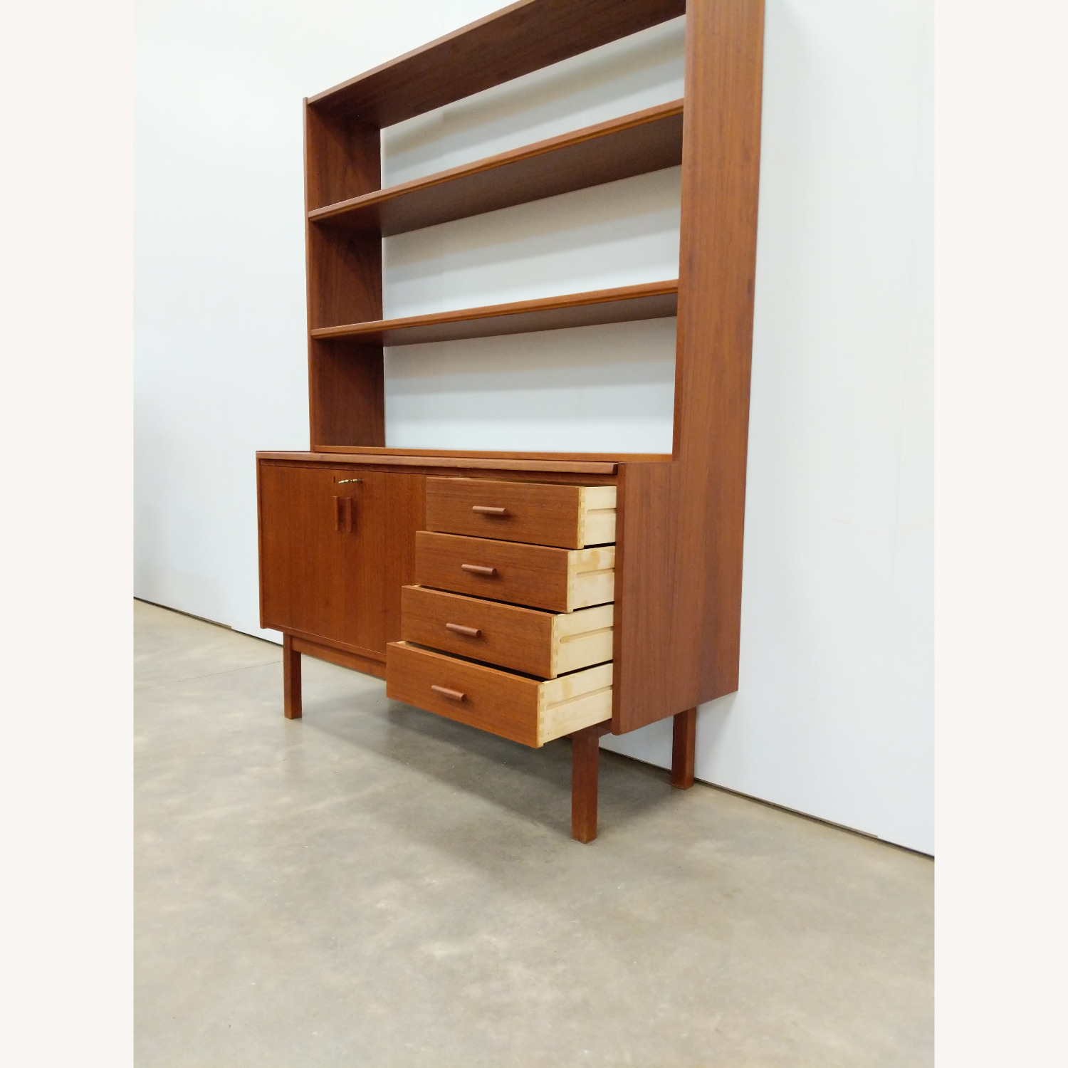 Vintage Swedish MCM Teak Sideboard Secretary Desk - image-3