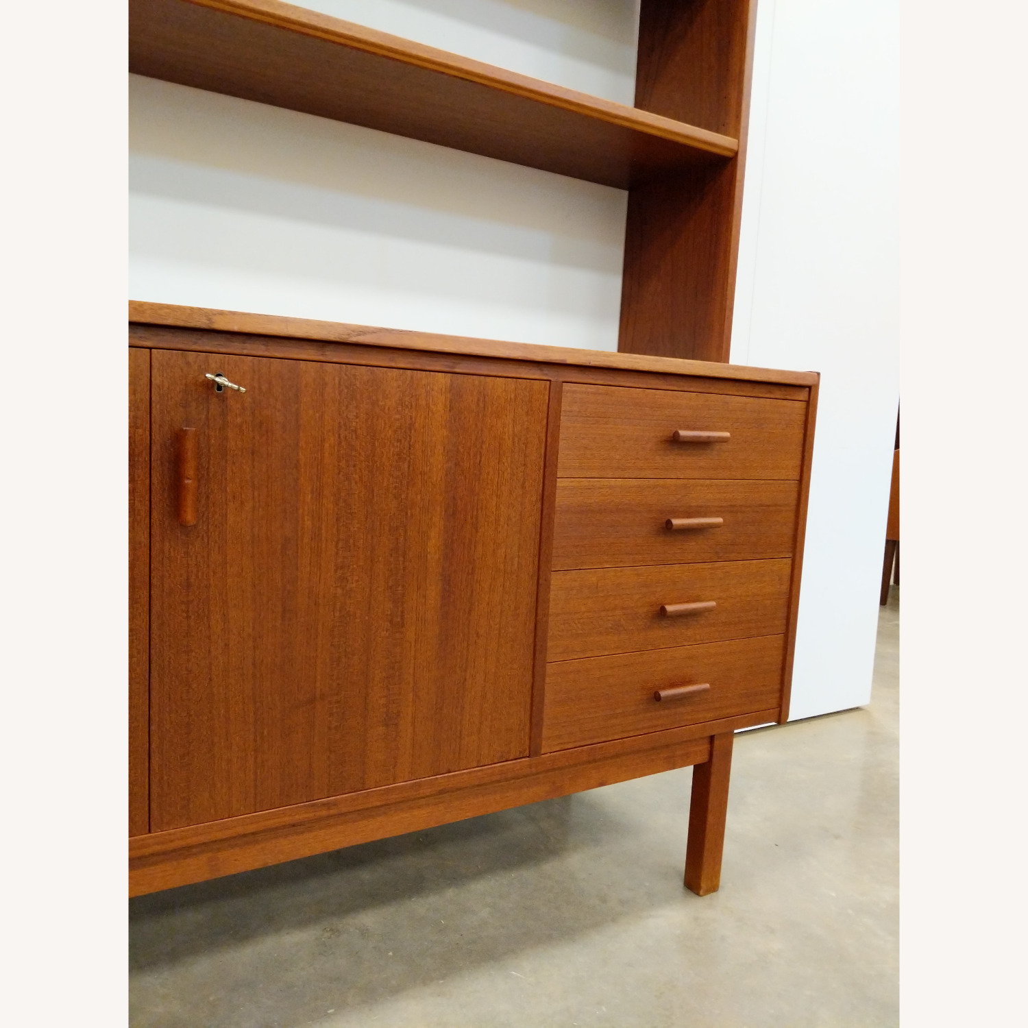 Vintage Swedish MCM Teak Sideboard Secretary Desk - image-8